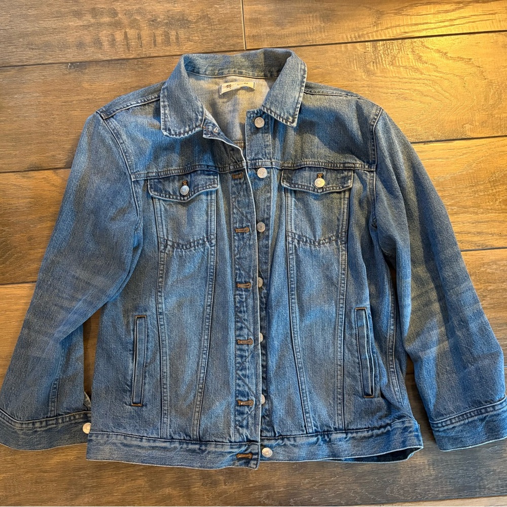 Madewell Oversized Light Blue Denim Jacket, Large